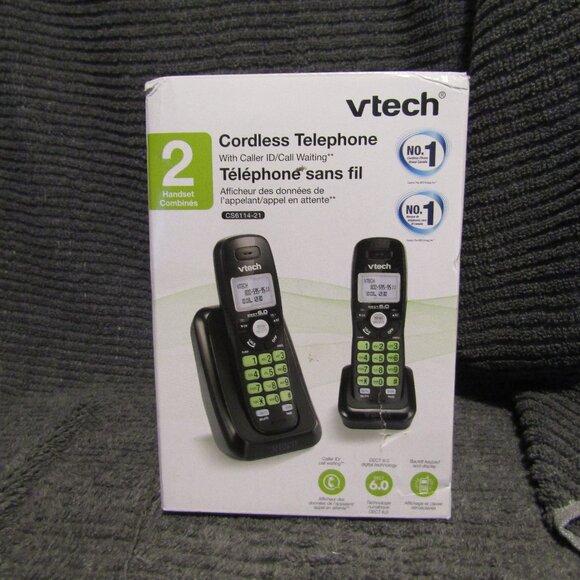 Vtech Cs6114-21 2-handset Cordless Phone System - Black - Picture 1 of 6